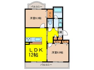 サンルージュの物件間取画像